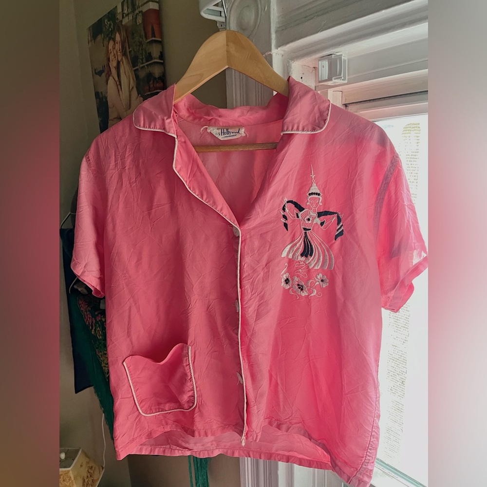 Vintage Miss Hollywood Pajama Top 1950s-60s